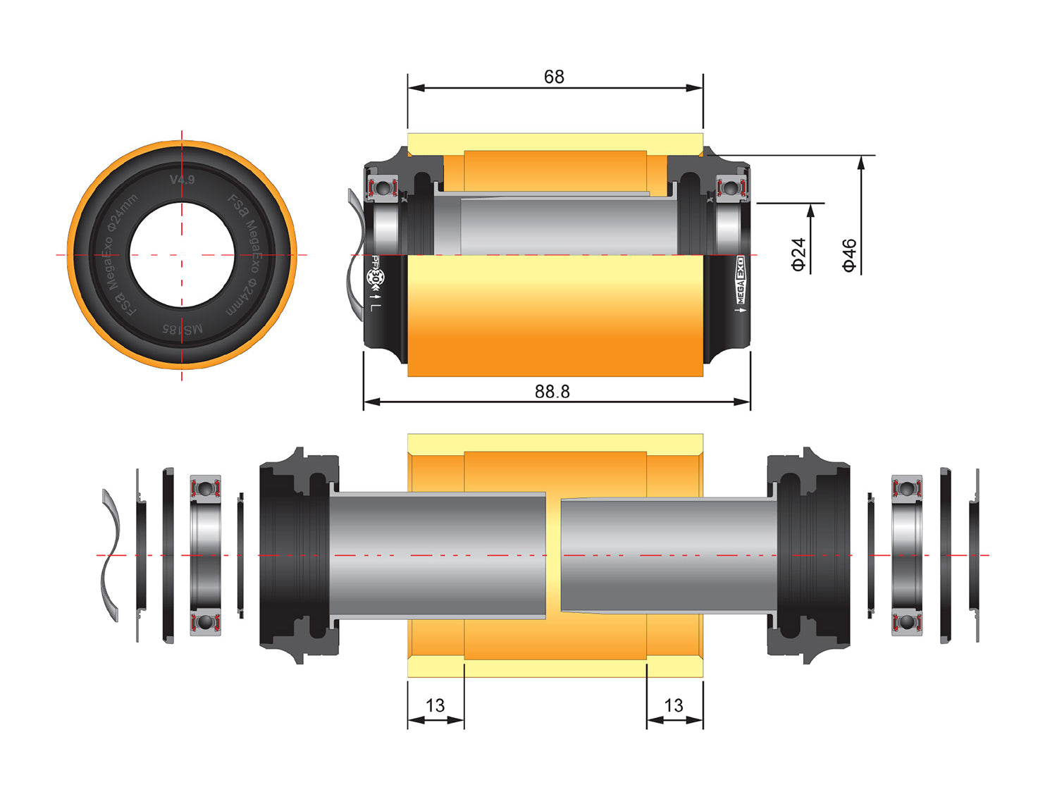 FSA Adapter RD PF30 M/EXO 46/DI2 C