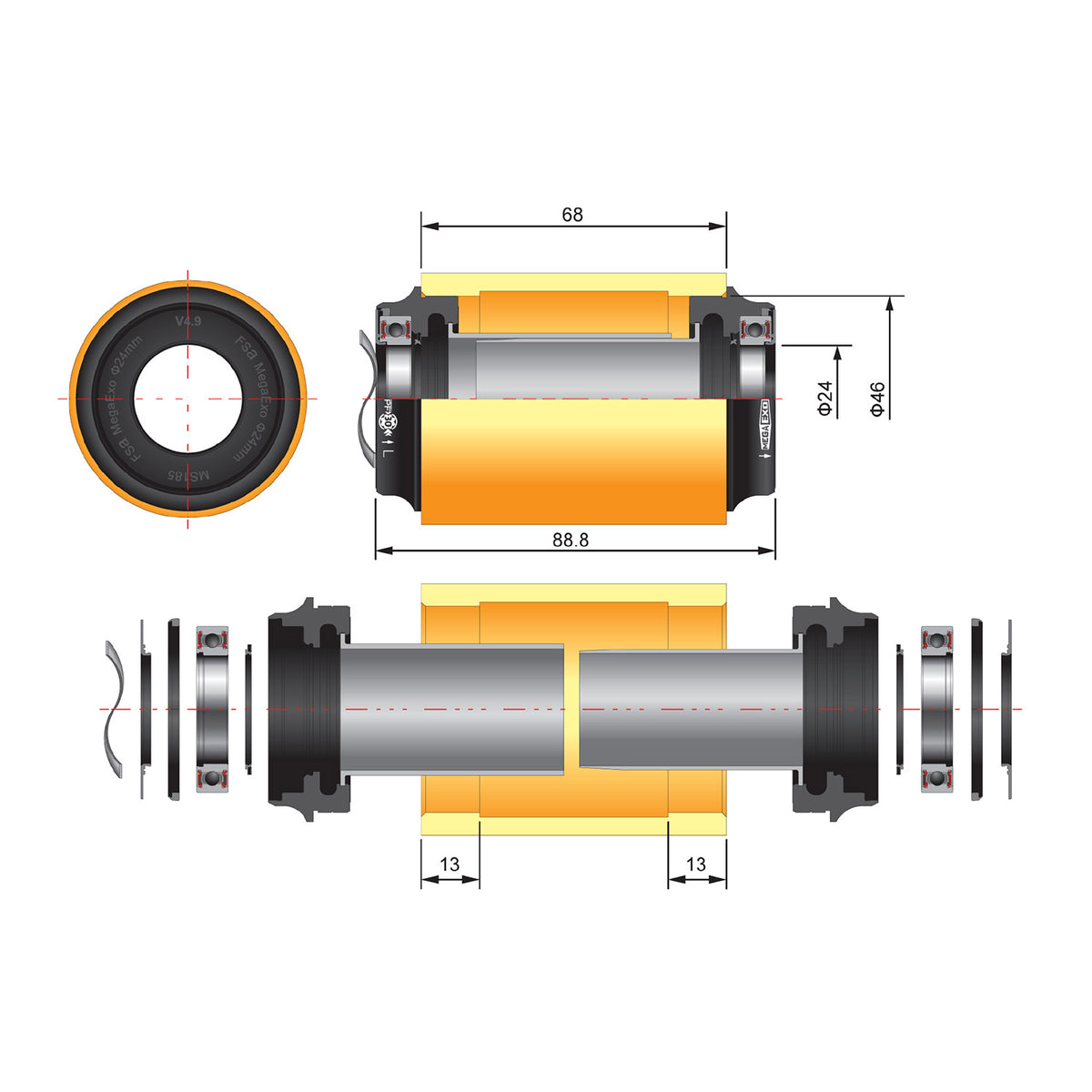 FSA Adapter RD PF30 M/EXO 46/DI2 C