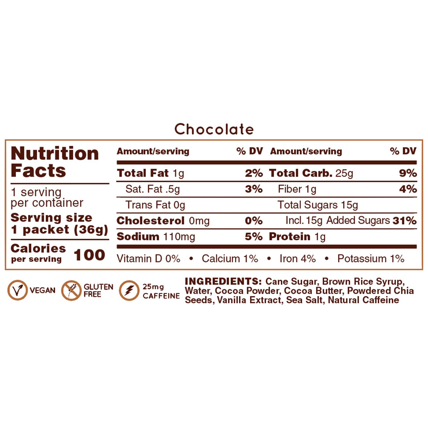 Huma Energy Gels Original  Chocolate (24 x 36g)