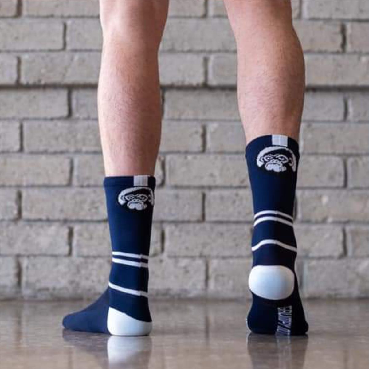 Grumpy Monkey Navy White & Stripes