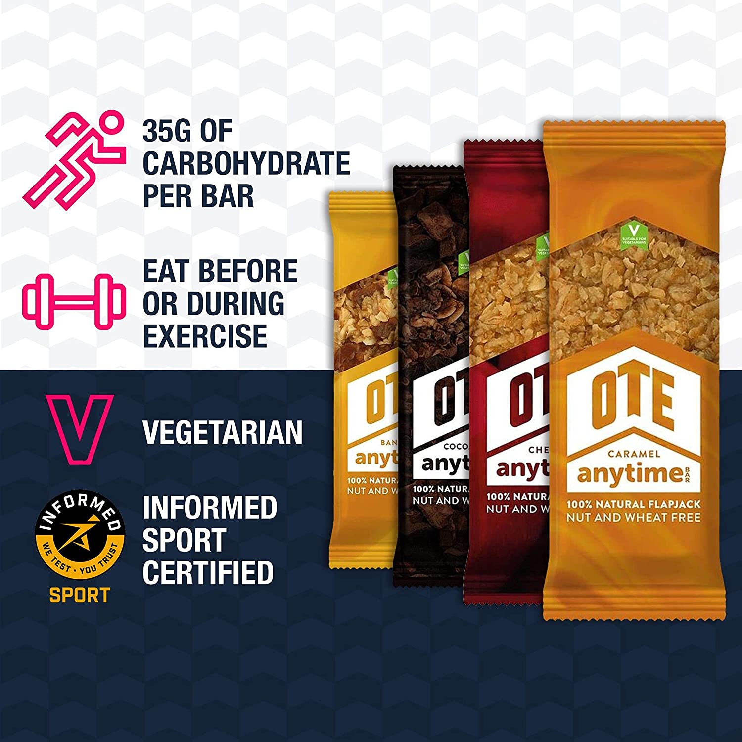 OTE Sports Anytime Bar - Raspberry White Choco Chip (16 x 62g)