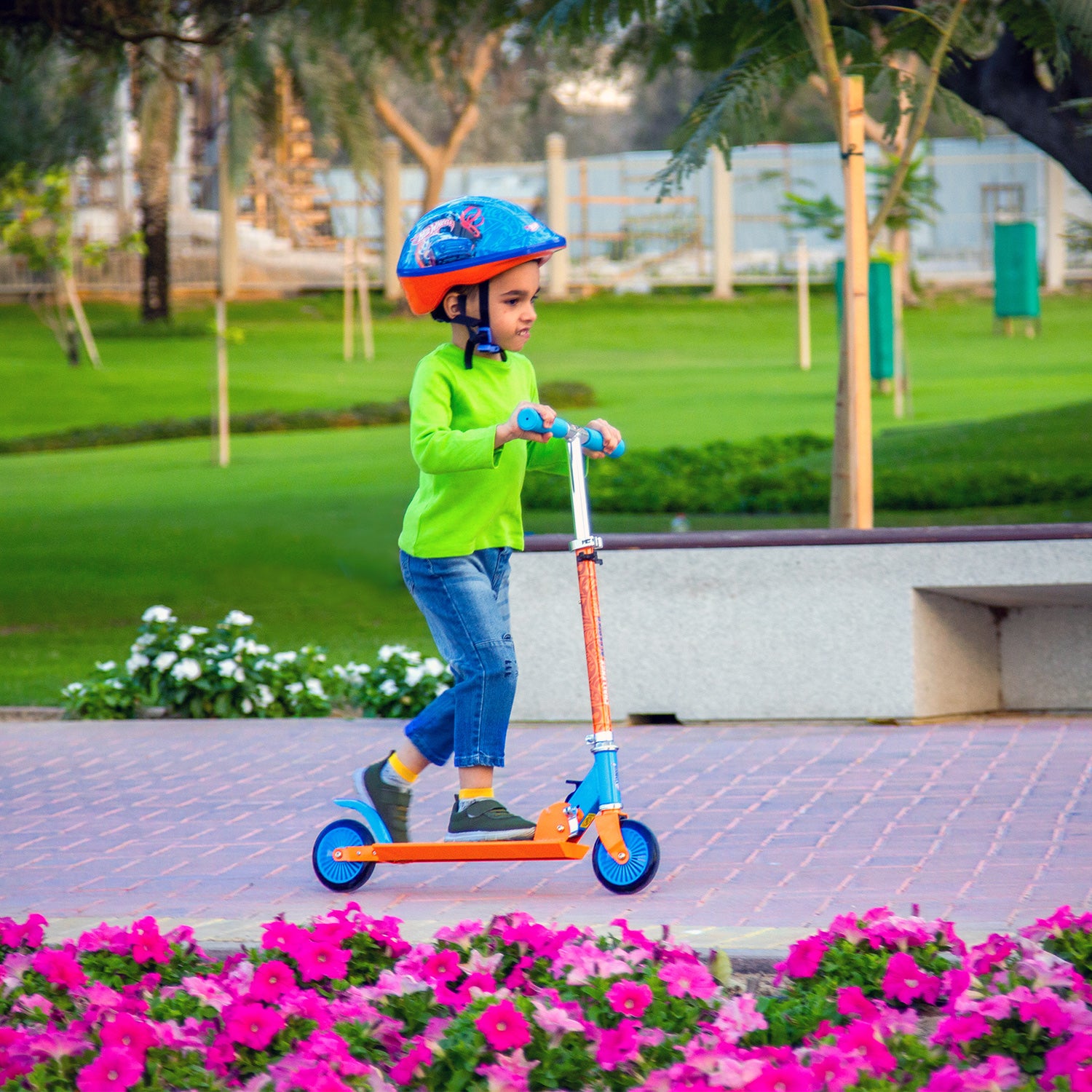 Spartan Hot Wheels 2-Wheel Folding Scooter