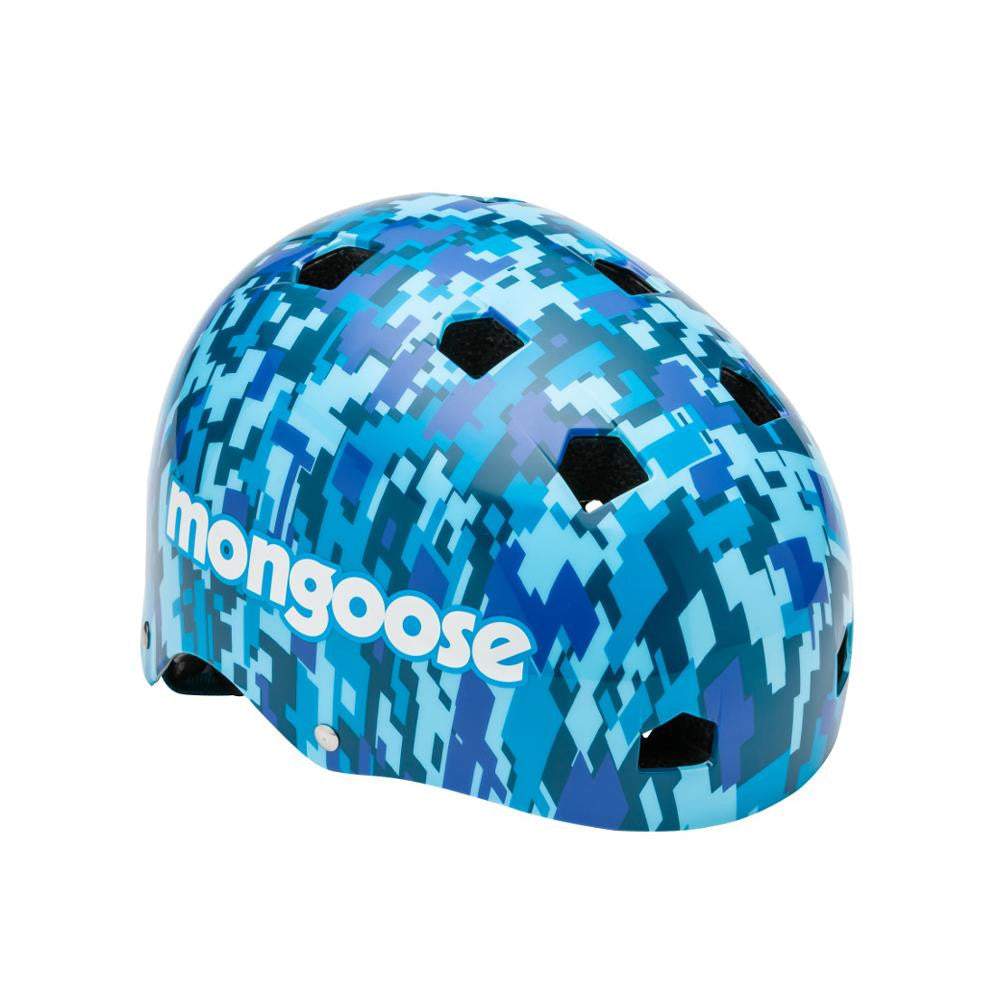 Mongoose - Hardshell Logo Helmet - Blue Camo Gloss - Cyclesouq.com