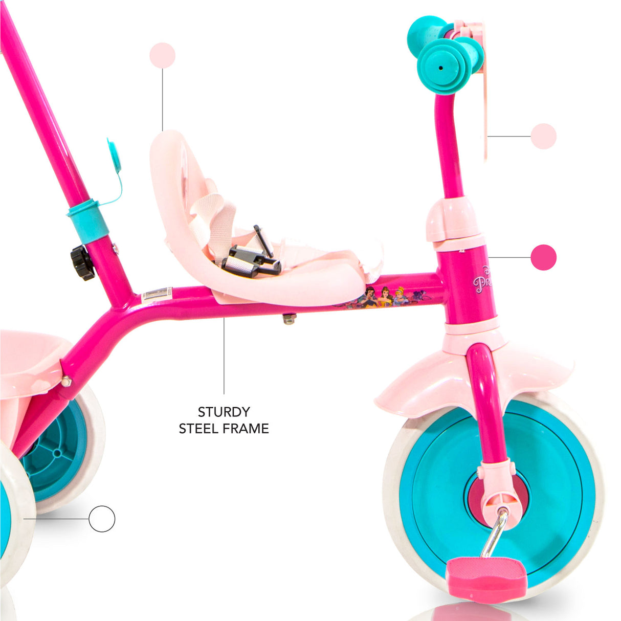 Spartan Disney Princess Children's Tricycle with Pushbar