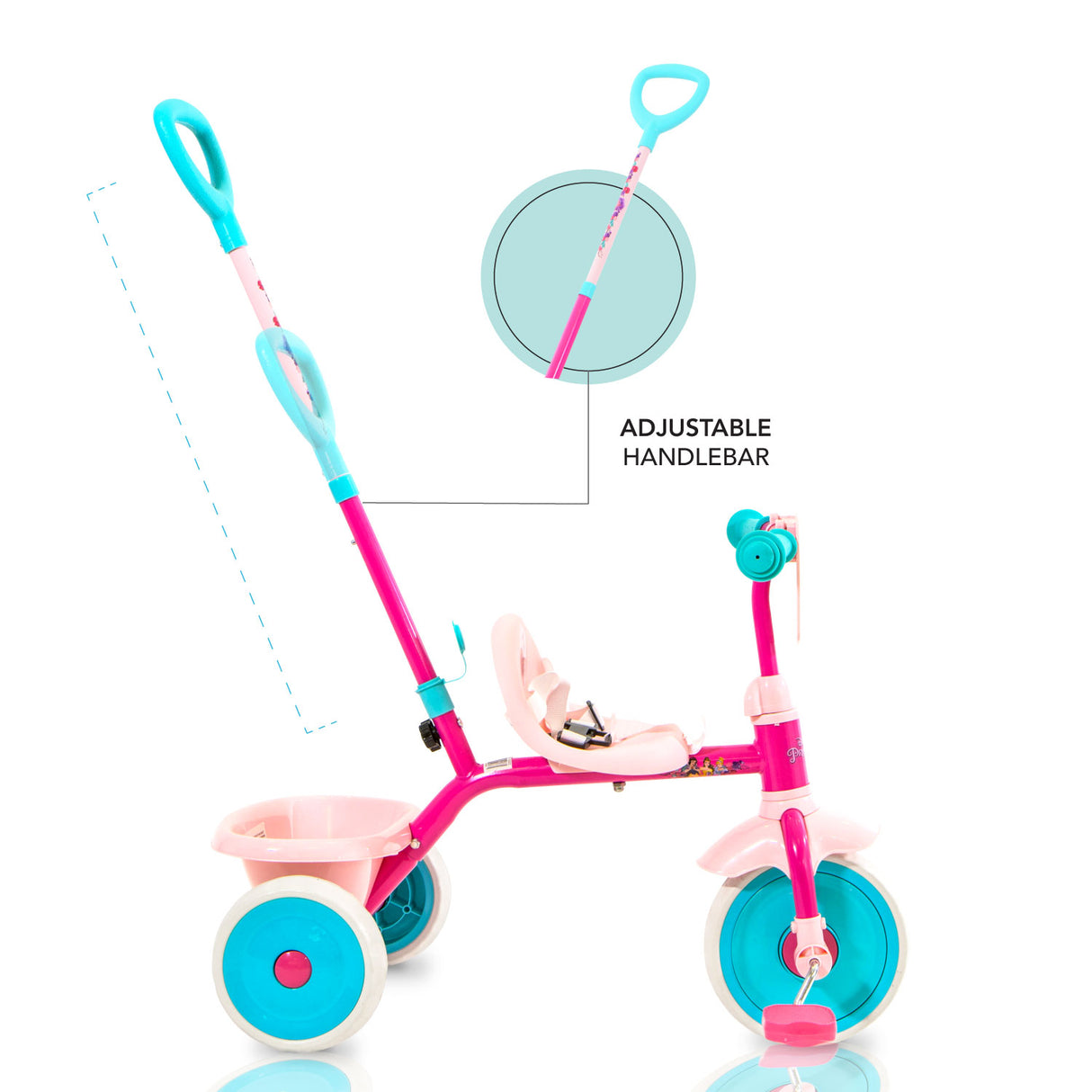 Spartan Disney Princess Children's Tricycle with Pushbar