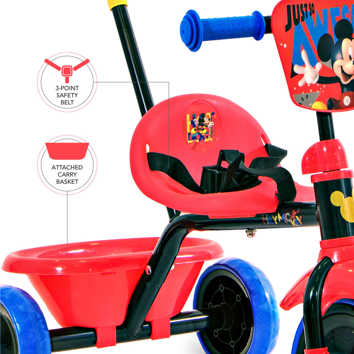 Spartan Disney Mickey Children's Tricycle with Pushbar