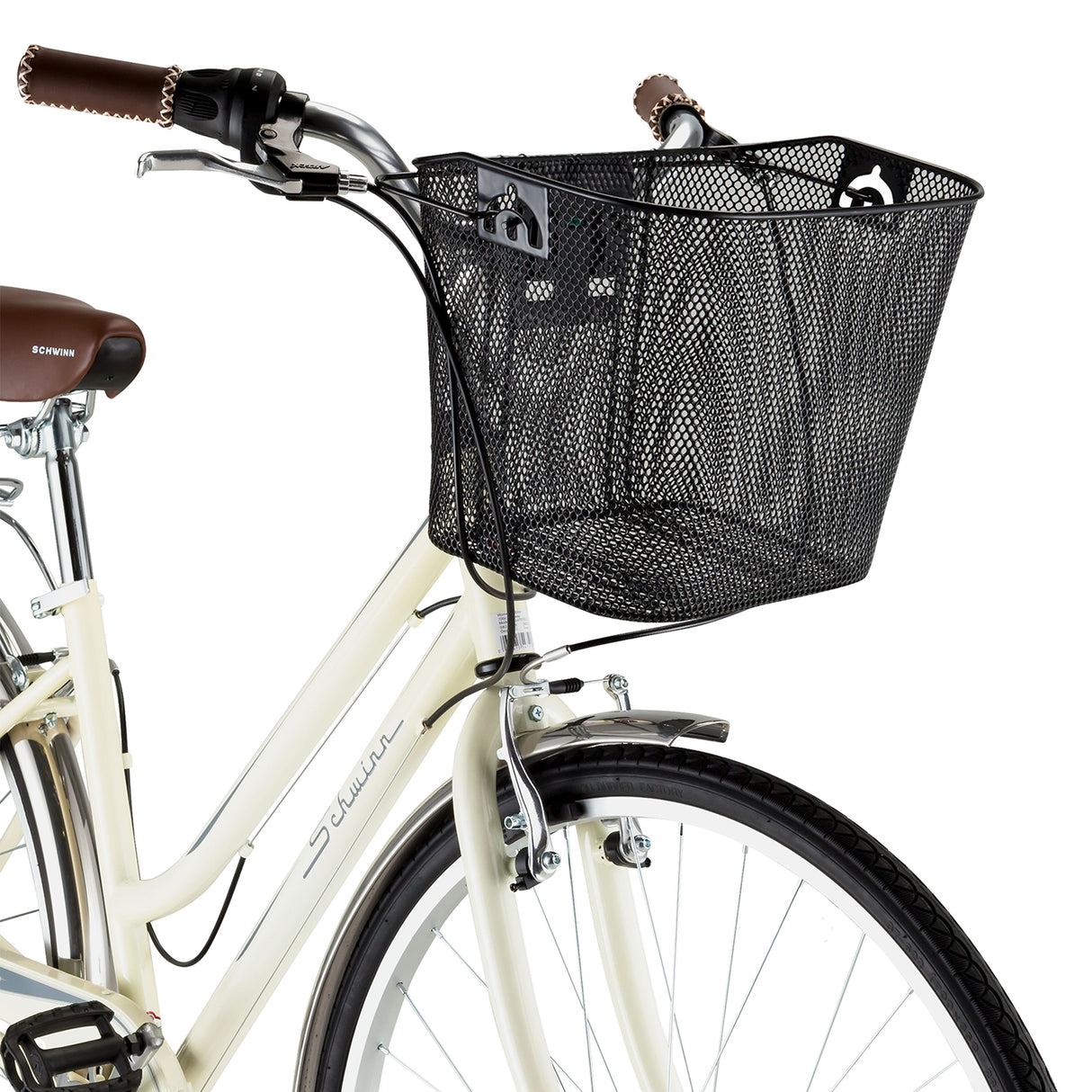 schwinn bicycle baskets rear Quick Release Wire Bike Basket, Black, Weather Resistant, Folding Handle for Hand Carry, Fits Most Adult Bicycles, Includes Mounting Hardware, Basket for Adult Bikes : Bike Vintage Bicycle Basket for Rear