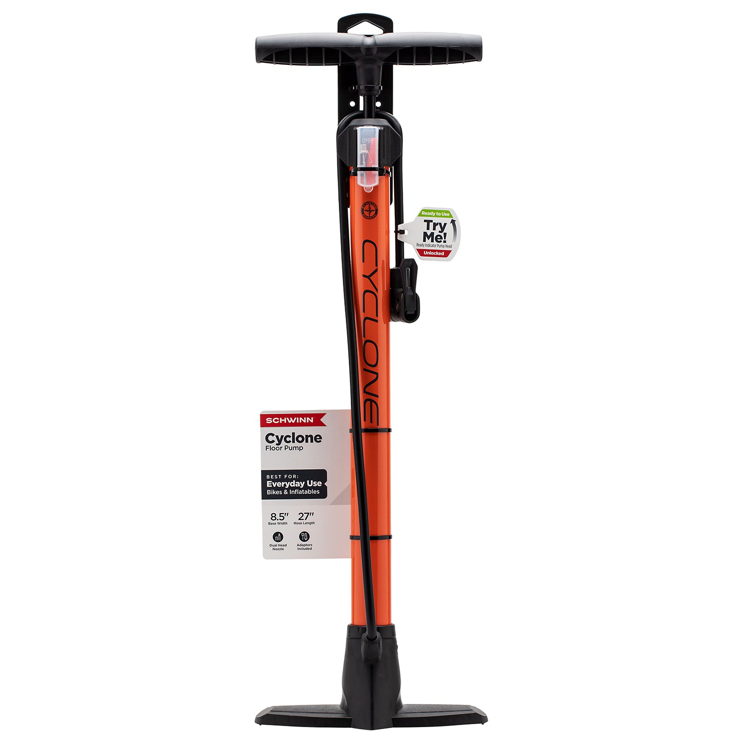 Schwinn Cyclone Floor Pump Orange