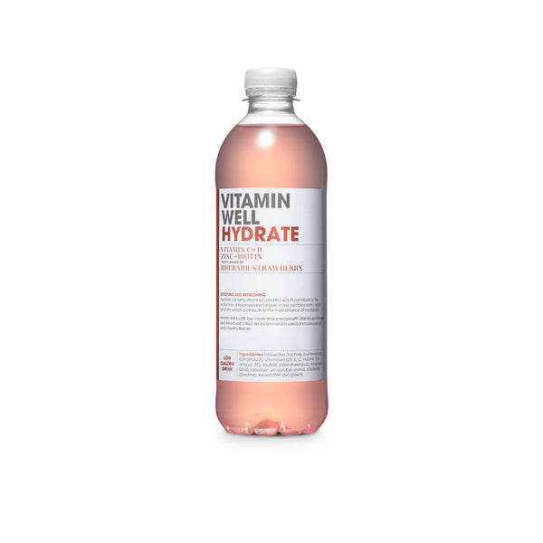 Vitamin Well Hydrate Rhubarb/Strawberry 12 x 500ml