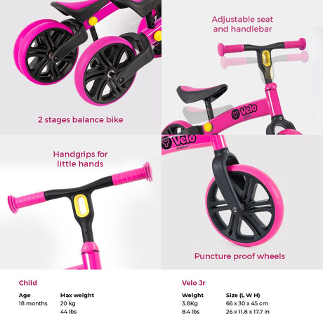 Yvolution - Y Velo Junior Balance Bike - Pink - Cyclesouq.com